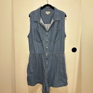 PACT Denim Chambray Sleeveless Romper